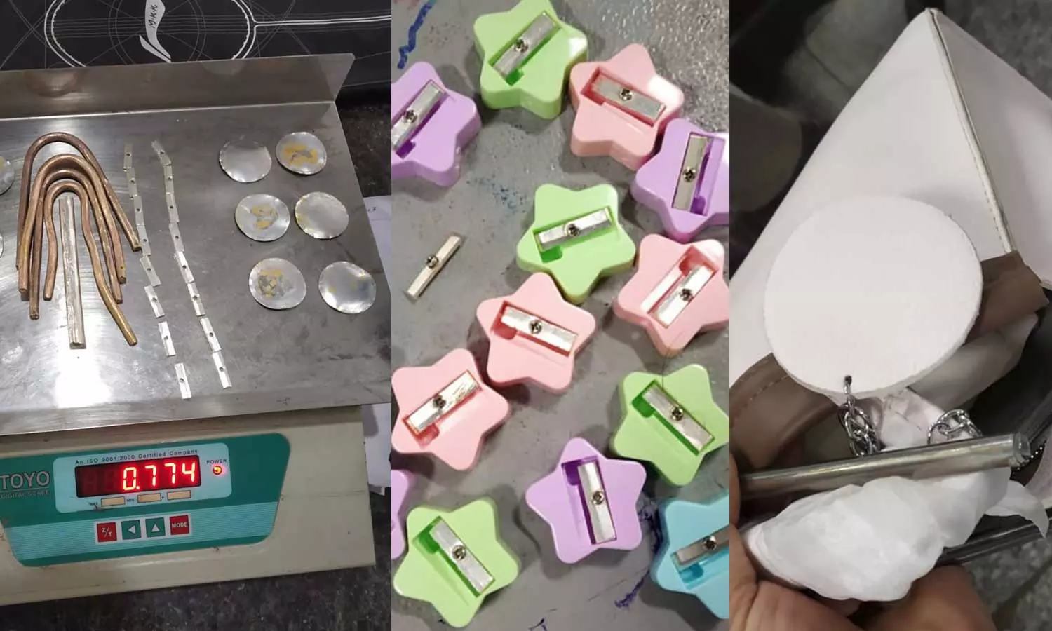 ടൈഗർ ബാം മുതല് പെൻസിൽ ഷാർപ്നര് വരെ, സ്വർണം കടത്താന് പുത്തന്വിദ്യ; യുവാവ് പിടിയിൽ ടൈഗർ ബാം മുതല് പെൻസിൽ ഷാർപ്നര് വരെ, സ്വർണം കടത്താന് പുത്തന്വിദ്യ; യുവാവ് പിടിയിൽ