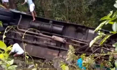 നേര്യമംഗലത്ത് കെ.എസ്.ആർ.ടി.സിബസ് മറിഞ്ഞ് ഒരു മരണം