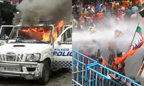 ബി.ജെ.പി പ്രതിഷേധം: നടപടി കടുപ്പിച്ച് ബംഗാൾ പൊലീസ്; അന്വേഷണം പ്രഖ്യാപിച്ചു ബി.ജെ.പി പ്രതിഷേധം: നടപടി കടുപ്പിച്ച് ബംഗാൾ പൊലീസ്; അന്വേഷണം പ്രഖ്യാപിച്ചു