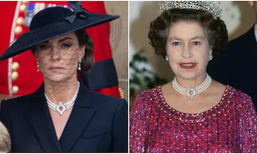 സംസ്കാര ചടങ്ങില്‍ എലിസബത്ത് രാജ്ഞിയുടെ ആഭരണങ്ങളണിഞ്ഞ് കേറ്റ് മിഡിൽടൺ