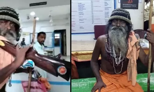 മകളുടെ പഠനത്തിന് ലോണ്‍ നിഷേധിച്ചു; തോക്കുമായി ബാങ്കിലെത്തി സന്യാസി, കൊള്ളയടിക്കുമെന്ന് ഭീഷണി