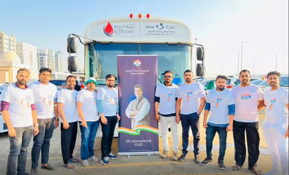 ഭാരത് ജോഡോ യാത്രക്ക് ഐക്യദാർഢ്യം പ്രഖ്യാപിച്ച്   അബൂദബിയിൽ രക്തദാന ക്യാമ്പ് സംഘടിപ്പിച്ചു