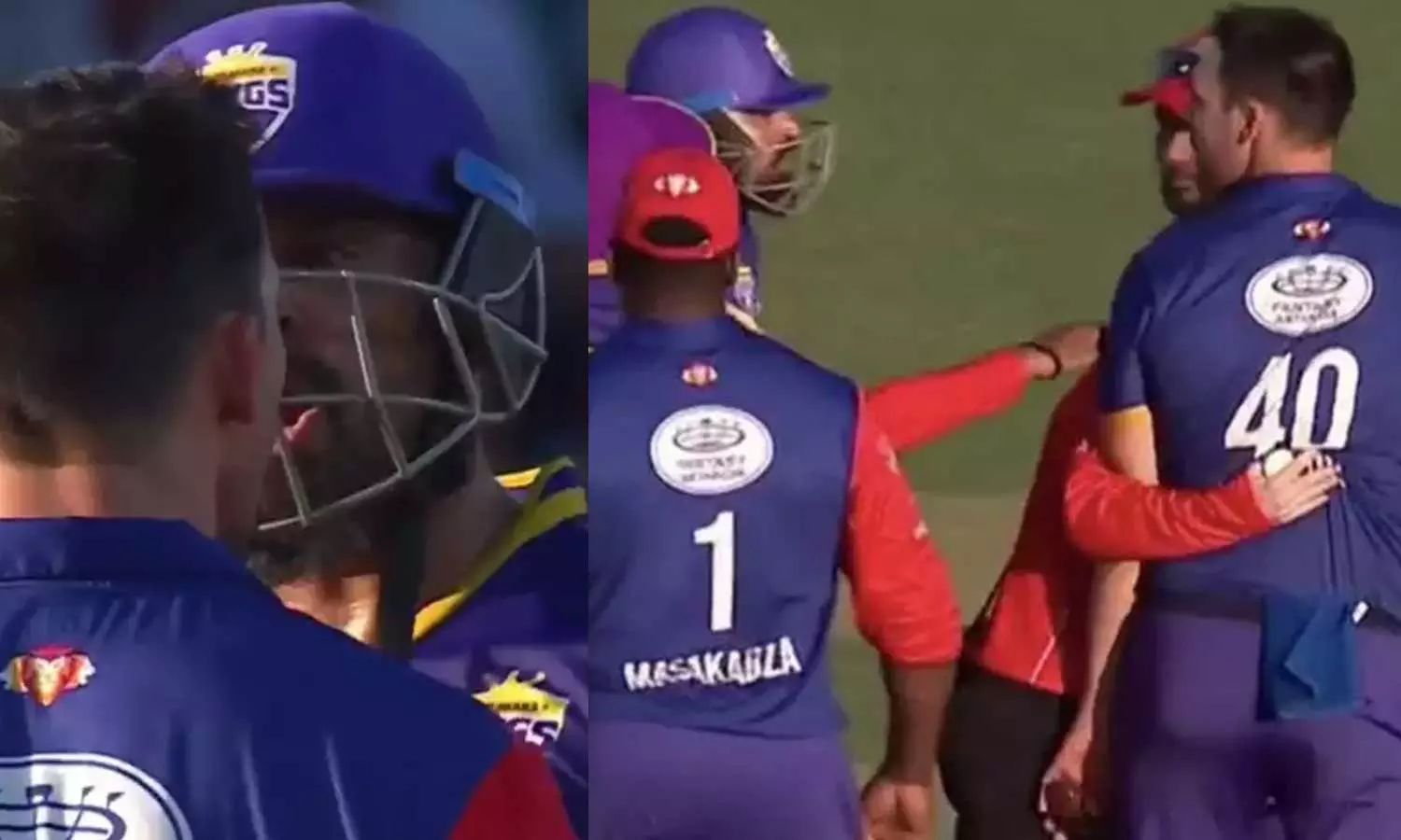 യൂസുഫ് പത്താനെ പിടിച്ചു തള്ളി മിച്ചൽ ജോൺസൻ; ലെജൻഡ്‌സ് ലീഗിൽ നാടകീയ രംഗങ്ങള്‍