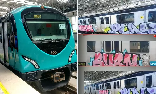 കൊച്ചി മെട്രോയിലെ ഗ്രാഫിറ്റി: നാല് വിദേശികള്‍ ഗുജറാത്തില്‍ പിടിയിൽ