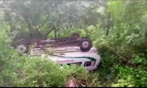 ആന്ധ്രയിൽ ടൂറിസ്റ്റ് ബസ് താഴ്ചയിലേക്ക് മറിഞ്ഞ് 10 മരണം