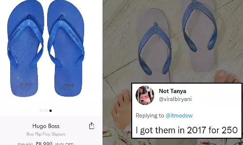 റബ്ബർ ചെരുപ്പിന് വില 9000 രൂപയോ! 150 തരുമെന്ന് സോഷ്യൽ മീഡിയ; എയറിലായി ഹ്യൂഗോ ബോസ്