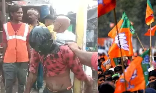 യു.പിയിൽ മോഷണമാരോപിച്ച് ദലിത് യുവാവിനെ ബി.ജെ.പി നേതാവും സംഘവും കെട്ടിയിട്ട് മർദിച്ചു; മുടി വടിച്ച് മുഖത്ത് കരി ഓയിൽ തേച്ചു