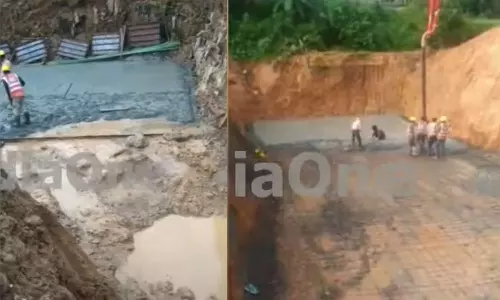മേഘ കൺസ്ട്രക്ഷൻ കമ്പനിക്കെതിരെ കൂടുതൽ ആരോപണം; ചെളിവെള്ളത്തിൽ കമ്പിപാകിയുള്ള കോൺക്രീ‌റ്റിങ് ദൃശ്യങ്ങൾ മീഡിയവണിന്