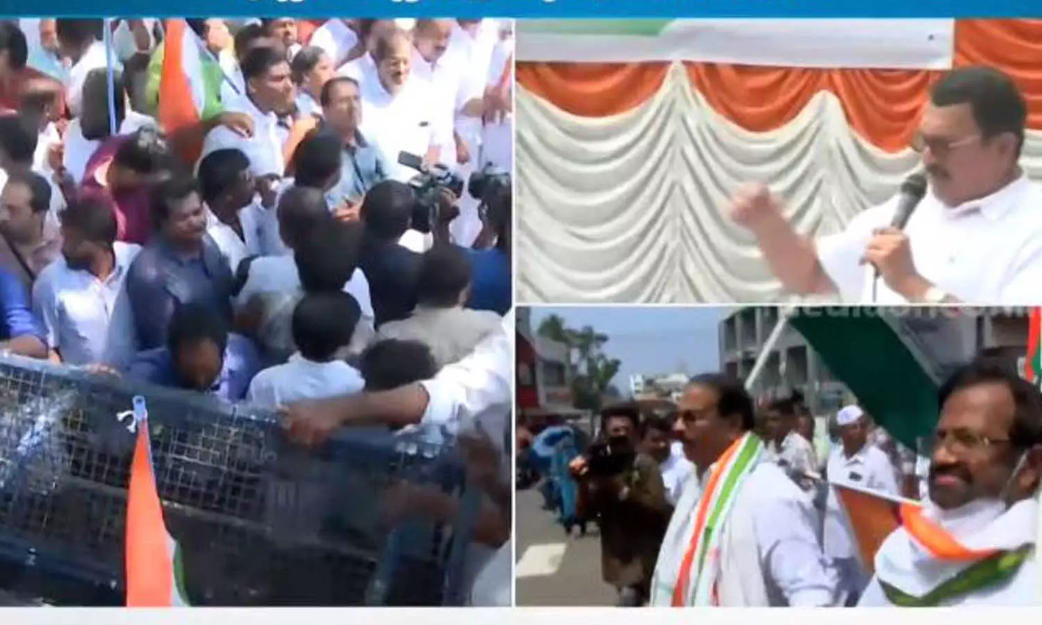 സർക്കാരിനെതിരെ കോൺഗ്രസിന്റെ വ്യാപക പ്രതിഷേധം; സെക്രട്ടറിയേറ്റിലേക്കും കലക്ടറേറ്റുകളിലേക്കും മാർച്ച് നടത്തി സർക്കാരിനെതിരെ കോൺഗ്രസിന്റെ വ്യാപക പ്രതിഷേധം; സെക്രട്ടറിയേറ്റിലേക്കും കലക്ടറേറ്റുകളിലേക്കും മാർച്ച് നടത്തി