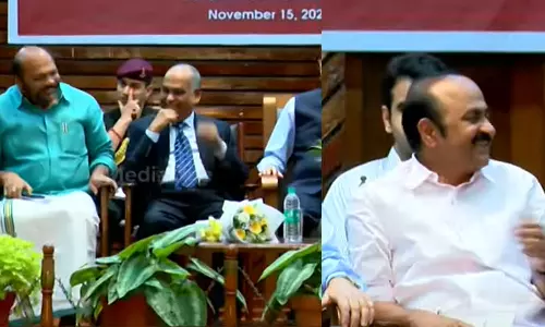 ലോകായുക്ത ഭേദഗതിയെ പിന്തുണച്ച് പി.രാജീവും എതിർത്ത് വി.ഡി സതീശനും; ദിനാചരണവേദിയിൽ വാക്‌പോര്