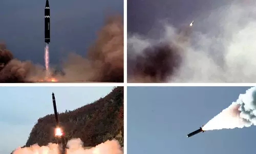 അമേരിക്കയ്ക്ക് മുന്നറിയിപ്പ്; പിന്നാലെ ബാലിസ്റ്റിക് മിസൈൽ വിക്ഷേപിച്ച് ഉ.കൊറിയ