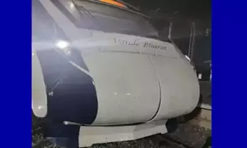 പശുക്കിടാവിനെയിടിച്ച് വന്ദേ ഭാരത് ട്രെയിന് തകരാർ