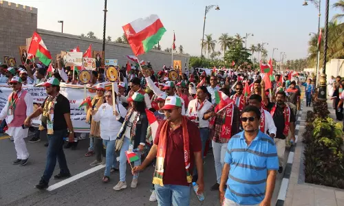 ദേശീയ ദിനാഘോഷം; സലാലയിൽ ഉജ്വല ഐക്യദാർഢ്യ റാലി ദേശീയ ദിനാഘോഷം; സലാലയിൽ ഉജ്വല ഐക്യദാർഢ്യ റാലി