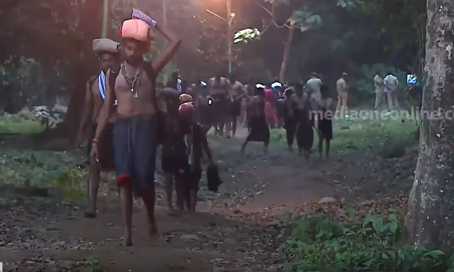 പരമ്പരാഗത കാനനപാതയിലൂടെ സന്നിധാനത്തേക്ക് തീർഥാടക പ്രവാഹം പരമ്പരാഗത കാനനപാതയിലൂടെ സന്നിധാനത്തേക്ക് തീർഥാടക പ്രവാഹം