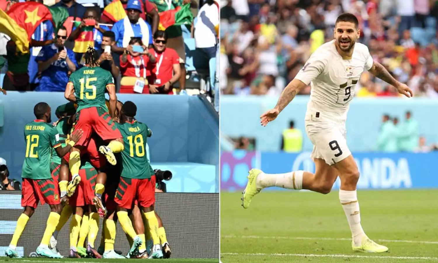 രണ്ടുഗോൾ തിരിച്ചടിച്ച് സെർബിയയെ പിടിച്ചുകെട്ടി കാമറൂൺ രണ്ടുഗോൾ തിരിച്ചടിച്ച് സെർബിയയെ പിടിച്ചുകെട്ടി കാമറൂൺ