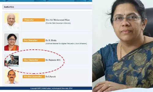 പുറത്താക്കിയിട്ട് ഒന്നരമാസം; വി.സിയുടെ പേര് വെബ്‌സൈറ്റിൽ നിന്ന് നീക്കാതെ കെ.ടി.യു