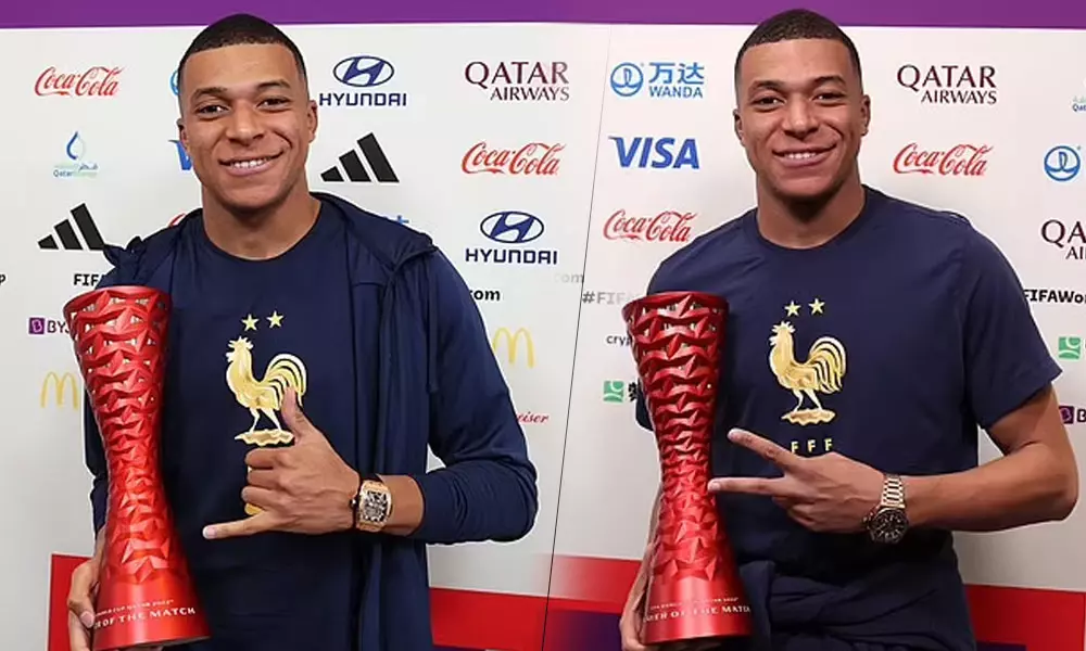 മദ്യ കമ്പനിയുടെ ലോഗോ മറച്ചുപിടിച്ച് എംബാപ്പെ; ഫിഫയുടെ പിഴ