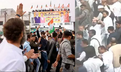 മോദിക്ക് വേണ്ടി ജയ് വിളിച്ച് ആൾക്കൂട്ടം; ഫ്‌ളൈയിങ് കിസ് നൽകി രാഹുൽഗാന്ധി; വൈറലായി വീഡിയോ