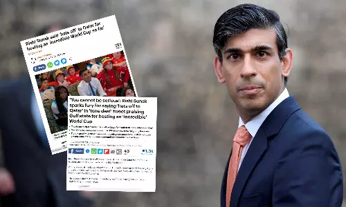ഖത്തറിന്റെ ലോകകപ്പ് ആതിഥ്യത്തെ പ്രശംസിച്ച് ഋഷി സുനക്; വിമർശനവുമായി ബ്രിട്ടീഷ് മാധ്യമങ്ങളും സോഷ്യൽ മീഡിയയും