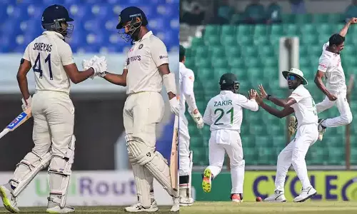 ആറെണ്ണം വീഴ്ത്തി ബംഗ്ലാദേശ്: പുജാരയിൽ പിടിച്ച് ഇന്ത്യ ആറെണ്ണം വീഴ്ത്തി ബംഗ്ലാദേശ്: പുജാരയിൽ പിടിച്ച് ഇന്ത്യ