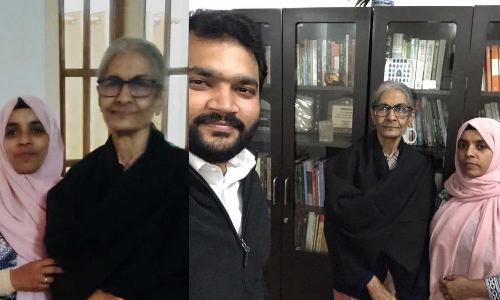 സിദ്ദീഖ് കാപ്പന് ജാമ്യം നിന്ന പ്രൊഫ. രൂപ് രേഖയെ സന്ദർശിച്ച് റൈഹാന