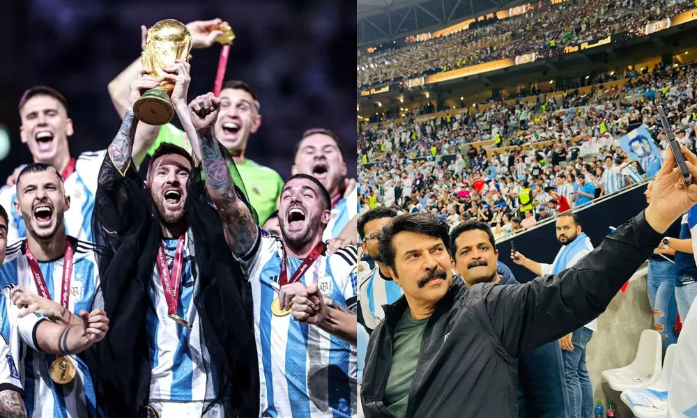 ലോകം കീഴടക്കിയ അർജന്‍റീനയ്ക്കും മാന്ത്രികന്‍ മെസിക്കും അഭിനന്ദനങ്ങൾ; മമ്മൂട്ടി