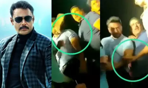 സ്ത്രീ വിരുദ്ധ പരാമര്‍ശം; കന്നഡ നടന്‍ ദര്‍ശന് നേരെ ചെരുപ്പേറ്