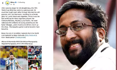 ലോകകപ്പ് ഫോട്ടോ ഷൂട്ട്; മാധ്യമം ഫോട്ടോഗ്രാഫറെ പ്രശംസിച്ച് നിക്കോൺ