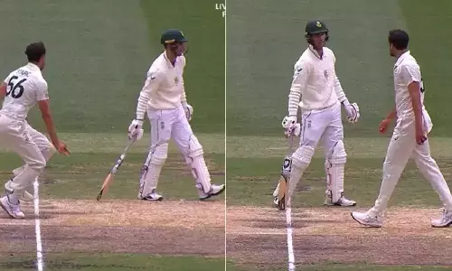 അത്ര ബുദ്ധിമുട്ടുള്ള കാര്യമൊന്നുല്ല.. ക്രീസിൽ നിൽക്കെടാ- ദക്ഷിണാഫ്രിക്കൻ ബാറ്റർക്ക് മുന്നറിയിപ്പ് നൽകി സ്റ്റാർക്ക്‌