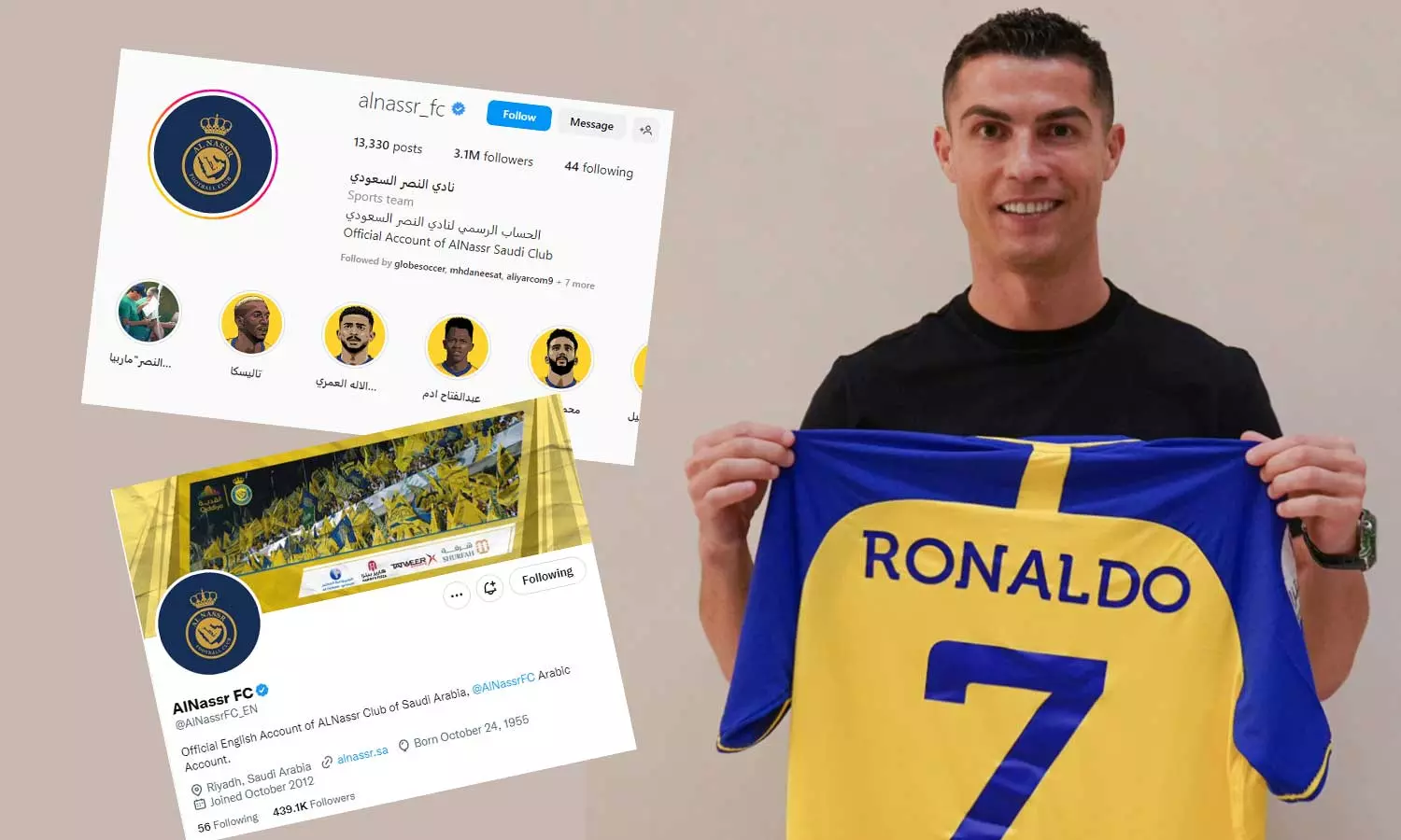 ക്രിസ്റ്റ്യാനോ തരംഗം! സോഷ്യല് മീഡിയയില് കത്തിക്കയറി അൽ-നസ്ർ; ഇൻസ്റ്റ ഫോളോവേഴ്സ് എട്ടില്നിന്ന് 30 ലക്ഷത്തിലേക്ക് ക്രിസ്റ്റ്യാനോ തരംഗം! സോഷ്യല് മീഡിയയില് കത്തിക്കയറി അൽ-നസ്ർ; ഇൻസ്റ്റ ഫോളോവേഴ്സ് എട്ടില്നിന്ന് 30 ലക്ഷത്തിലേക്ക്