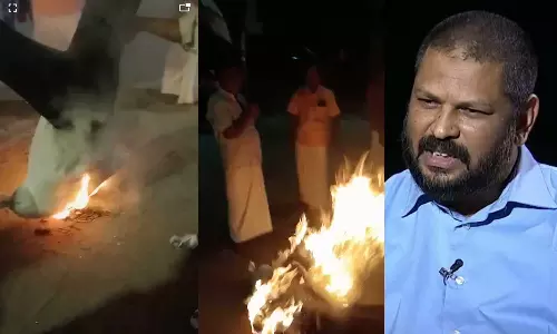 മഅ്ദനിക്കെതിരായ പരാമർശം; മജീദ് സ്വലാഹിയുടെ കോലം കത്തിച്ച് പി.ഡി.പി