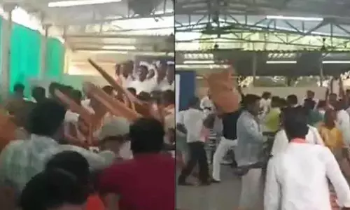 ബി.ജെ.പി യോഗത്തില്‍ കസേരയേറും കൂട്ടത്തല്ലും: വൈറലായി വീഡിയോ