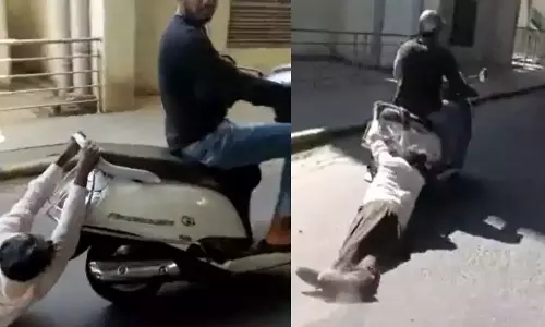 വണ്ടി തട്ടിയത് ചോദ്യം ചെയ്തു; 71കാരനെ സ്കൂട്ടറിന് പിന്നിൽ വലിച്ചിഴച്ച് യുവാവ്