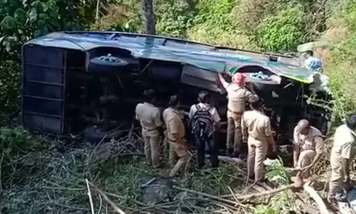 ഇടുക്കിയില്‍ മിനി ബസ് അപകടത്തിൽപ്പെട്ടു; ഡ്രൈവർ അടക്കം 21 പേർക്ക് പരിക്ക്