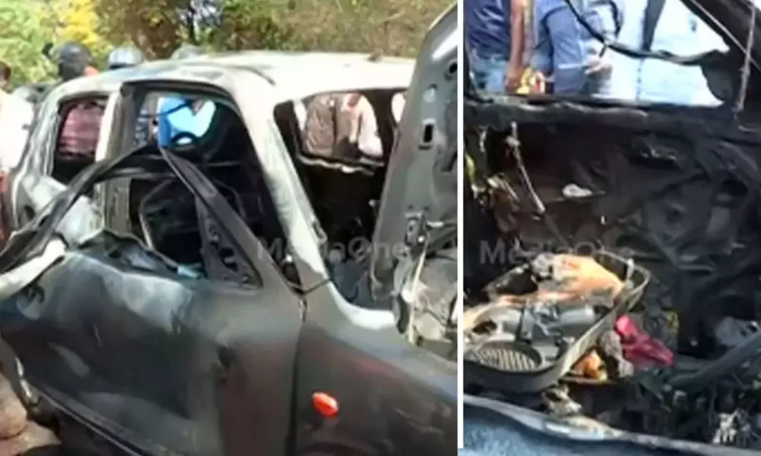 കണ്ണൂര് കാര് അപകടം: എക്സ്ട്രാ ഫിറ്റിംഗ്സില് നിന്ന് തീ പടര്ന്നുവെന്ന് പ്രാഥമിക നിഗമനം കണ്ണൂര് കാര് അപകടം: എക്സ്ട്രാ ഫിറ്റിംഗ്സില് നിന്ന് തീ പടര്ന്നുവെന്ന് പ്രാഥമിക നിഗമനം