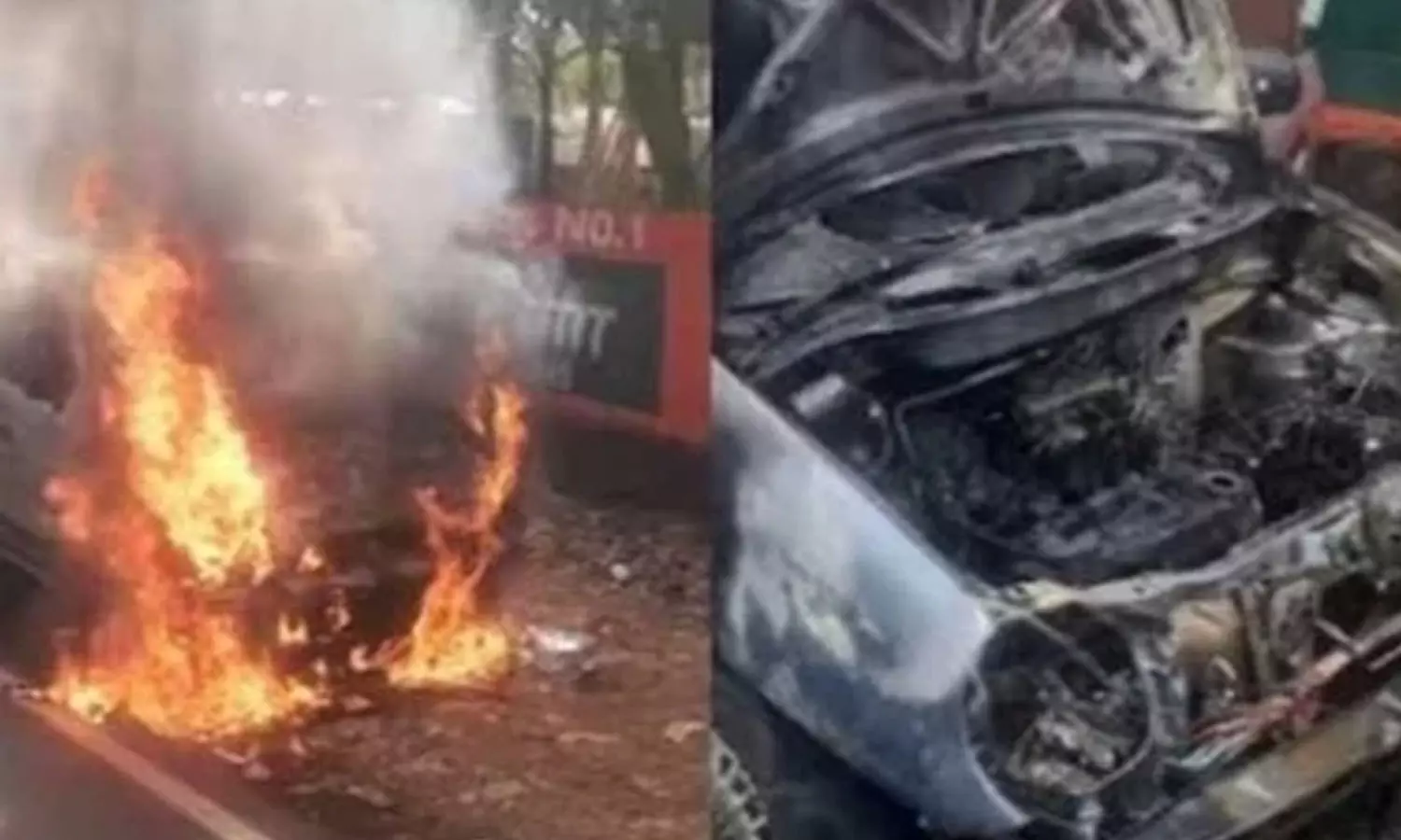 തിരുവനന്തപുരത്ത് ഓടിക്കൊണ്ടിരുന്ന കാറിന് തീ പിടിച്ചു തിരുവനന്തപുരത്ത് ഓടിക്കൊണ്ടിരുന്ന കാറിന് തീ പിടിച്ചു