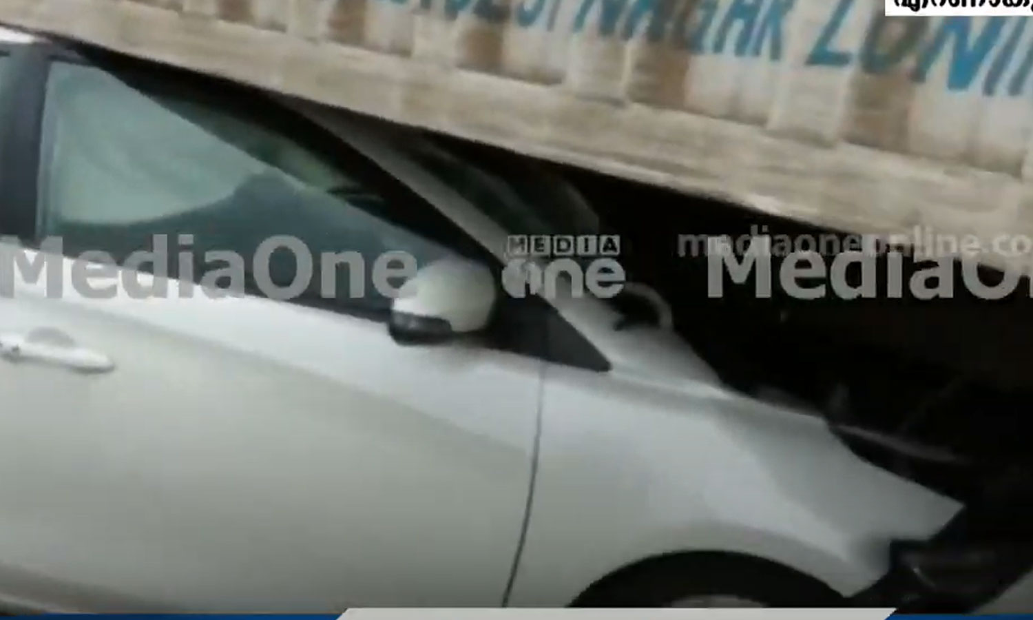 trailer, car accident, car rammed, breaking news malyalam
