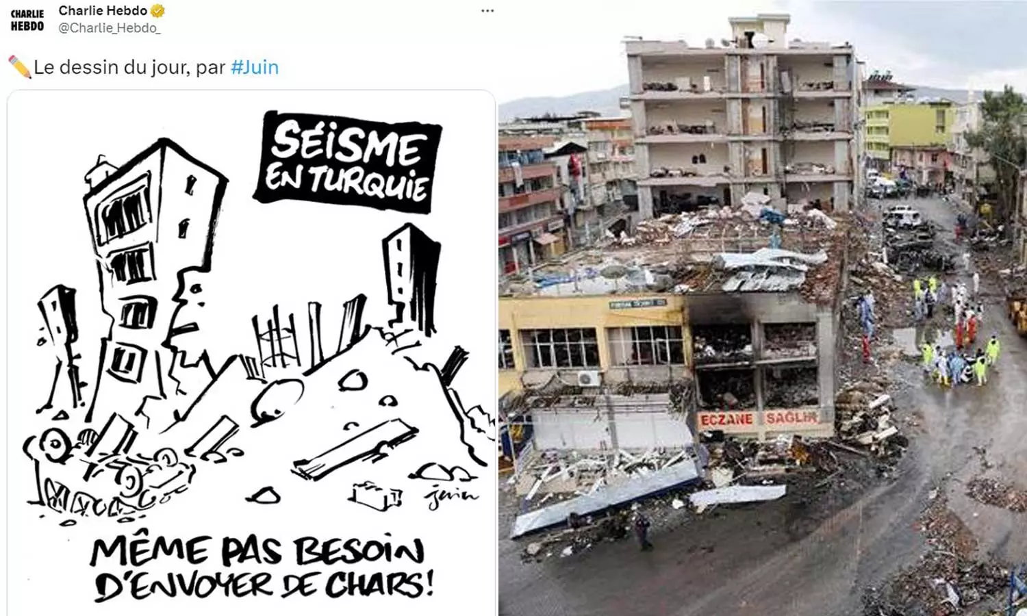 തുർക്കി ഭൂകമ്പത്തെ പരിഹസിച്ച് ഷാർലി ഹെബ്ദോ, ഷാർലി ഹെബ്ദോ കാർട്ടൂൺ, ഷാർലി ഹെബ്ദോക്കെതിരെ രൂക്ഷ വിമര്ശനം,തുർക്കി ഭൂകമ്പം Turkey-Syria earthquake,Turkey-Syria earthquake,cartoon mocking Turkey-Syria earthquake,charlie hebdo cartoons,video charlie hebdo തുർക്കി ഭൂകമ്പത്തെ പരിഹസിച്ച് ഷാർലി ഹെബ്ദോ, ഷാർലി ഹെബ്ദോ കാർട്ടൂൺ, ഷാർലി ഹെബ്ദോക്കെതിരെ രൂക്ഷ വിമര്ശനം,തുർക്കി ഭൂകമ്പം Turkey-Syria earthquake,Turkey-Syria earthquake,cartoon mocking Turkey-Syria earthquake,charlie hebdo cartoons,video charlie hebdo