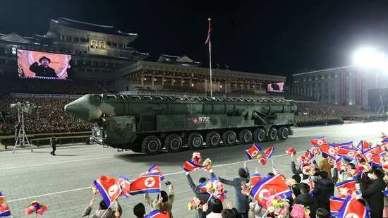 A missile is displayed as North Korean