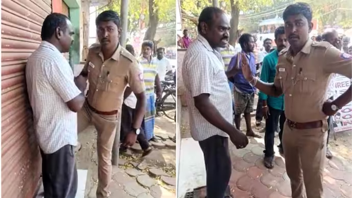 A police constable allegedly yelled at a barber for giving his son a bad haircut