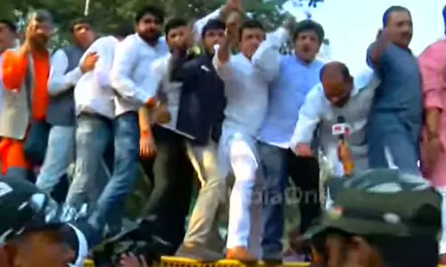 BJP protest, Sonia Gandhi, residence,