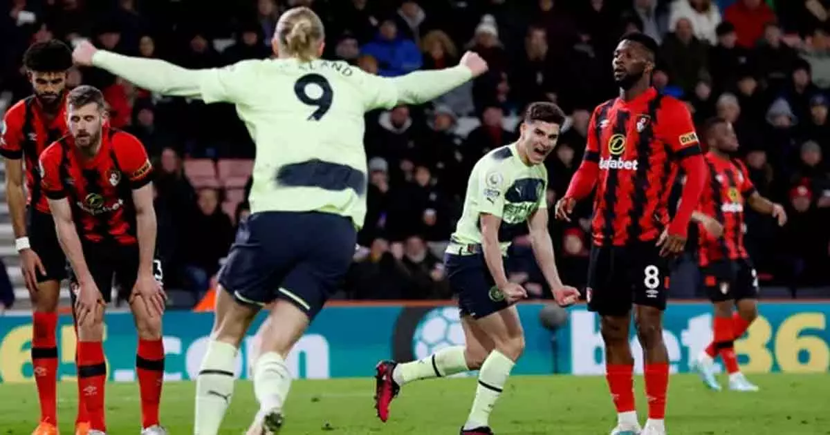 english premier league manchester city defeated bournemouth