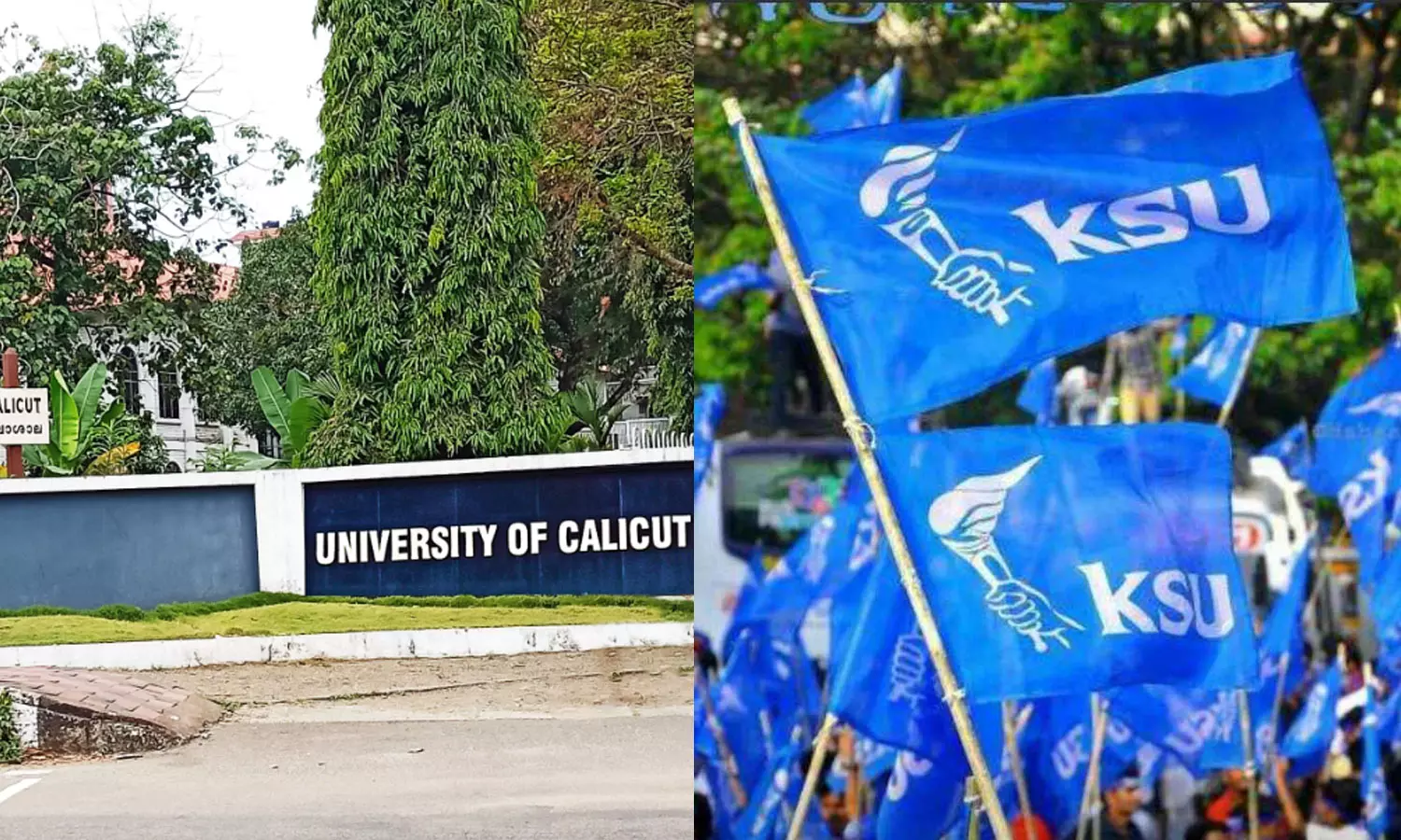 KSU protest against Chief Minister in Calicut University