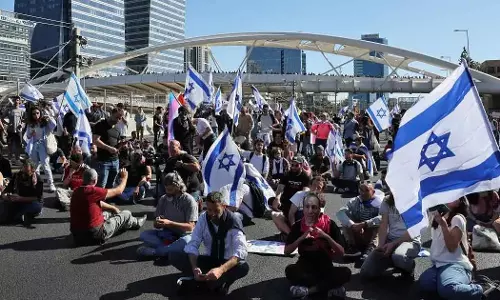 protest against Israeli Prime Minister Benjamin Netanyahu protest against Israeli Prime Minister Benjamin Netanyahu