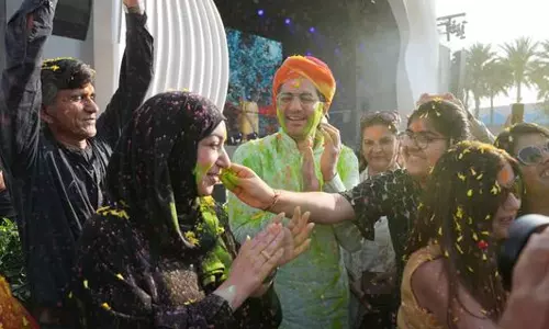 Holi celebration of Indians in Dubai Expo City