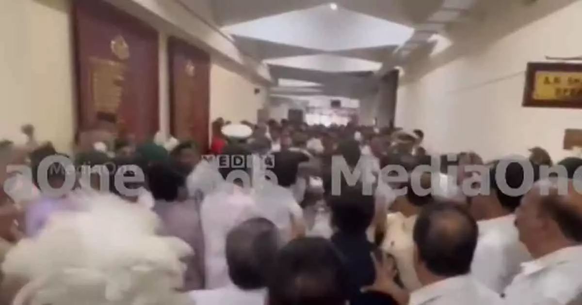 kerala assembly protest against speaker kerala assembly protest against speaker