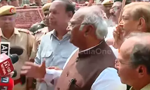 Oppositions ED office march stopped by police over Adani stake controversy