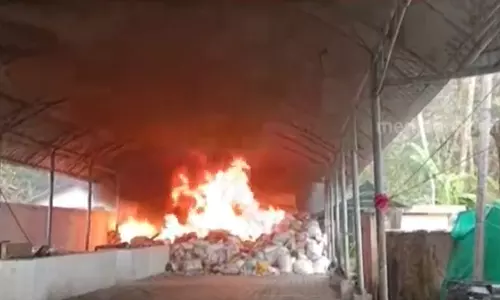 A fire broke out in the fish market in Pathanamthitta