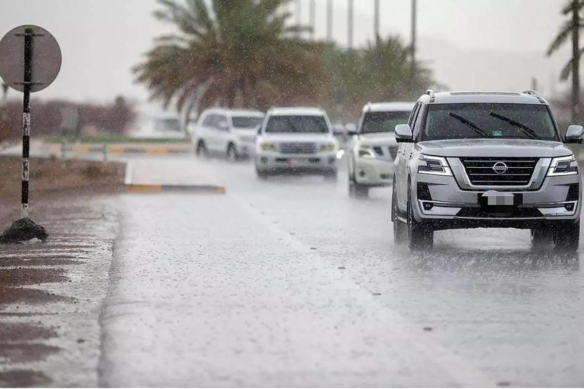 Car accident in UAE due to rain
