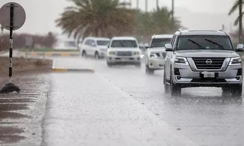 Car accident in UAE due to rain